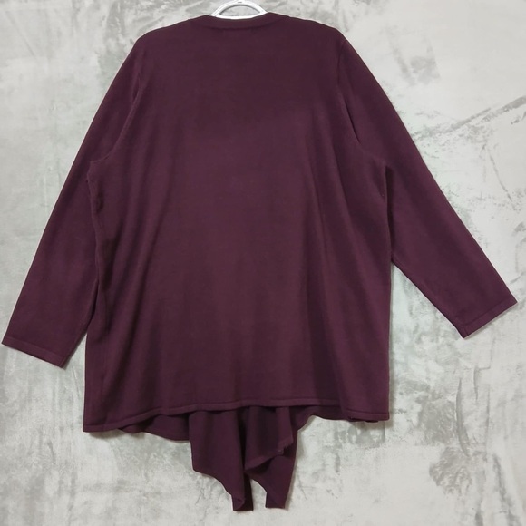 Roaman’s Women Cardigan Size 1X Waterfall Plum Purple Lagenlook Plus Size - Picture 5 of 7